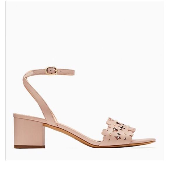 Kate Spade Daisy Floral Rose Smoke Pink Sandals size 7.5 2” heel NWB - Picture 3 of 6